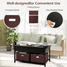 Load image into Gallery viewer, Lift Top Coffee Table Central Table with Drawers and Hidden Compartment for Living Room-Black
