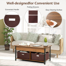 Load image into Gallery viewer, Lift Top Coffee Table Central Table with Drawers and Hidden Compartment for Living Room-Brown
