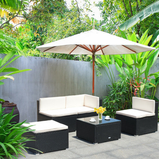 Modern Wicker Coffee Table Sofas Rattan Furniture with Sponge Cushions