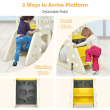 Load image into Gallery viewer, 6-In-1 Large Slide for Kids Toddler Climber Slide Playset with Basketball Hoop-Yellow
