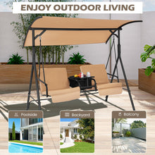 Load image into Gallery viewer, Porch Swing Chair with Adjustable Canopy-Beige
