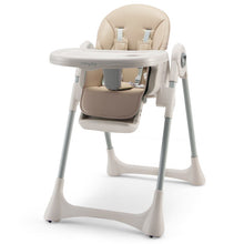 Load image into Gallery viewer, Baby Folding High Chair Dining Chair with Adjustable Height and Footrest-Beige
