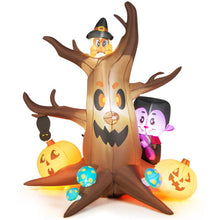 Load image into Gallery viewer, 6 Feet Inflatable Halloween Dead Tree with Pumpkin Blow up Ghost Tree and RGB Lights
