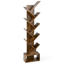 Load image into Gallery viewer, 10-tier Tree Bookshelf with Drawer Free-standing Storage Bookcase

