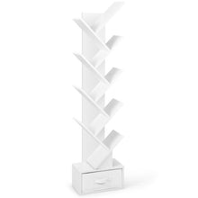 Load image into Gallery viewer, 10-tier Tree Bookshelf with Drawer Free-standing Storage Bookcase
