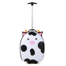 Load image into Gallery viewer, 16 Inch Kids Rolling Luggage with 2 Flashing Wheels and Telescoping Handle-Black &amp; White
