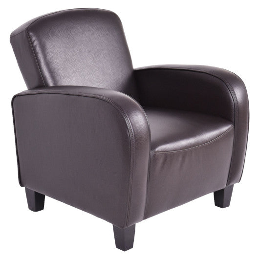 Modern Accent Leisure PU Leather Single Sofa-Brown