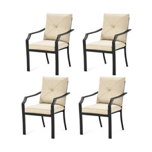 Load image into Gallery viewer, 4 Pieces Outdoor Dining Set with Removable Cushions and Rustproof Steel Frame
