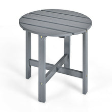 Load image into Gallery viewer, 18 Inch Patio Round Side Wooden Slat End Coffee Table for Garden-Gray
