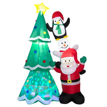 Load image into Gallery viewer, 8.7 Feet Inflatable Christmas Tree with Santa Claus and Snowman and Penguin Blow-up
