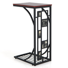 Load image into Gallery viewer, C-Shaped End Side Sofa Narrow Snack Table for Living Room-Brown
