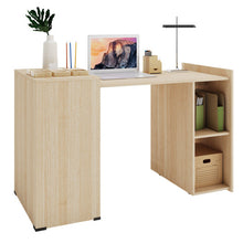 Load image into Gallery viewer, Extendable Computer Desk for Small Space with Mobile Shelves-Natural
