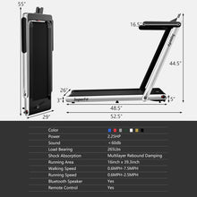 Load image into Gallery viewer, 2 in 1 Folding Treadmill with Bluetooth Speaker Remote Control-Silver
