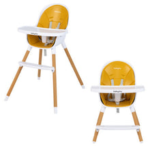 Load image into Gallery viewer, 4-in-1 Convertible Baby High Chair Infant Feeding Chair with Adjustable Tray-Yellow
