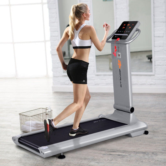 1.5HP LED Folding Exercise Fitness Running Treadmill with USB MP3-Silver