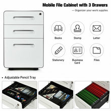 Load image into Gallery viewer, 3-Drawer Mobile File Cabinet with Anti-tilt Mechanism Legal-White
