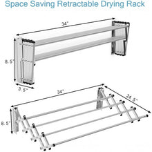 Load image into Gallery viewer, Stainless Wall Mounted Expandable Clothes Drying Towel Rack
