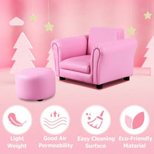 Load image into Gallery viewer, Kids Single Armrest Couch Sofa with Ottoman
