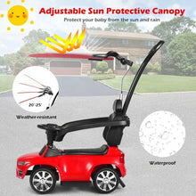 Load image into Gallery viewer, 3 in 1 Kids Ride On Push Car Stroller-Red
