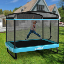 Load image into Gallery viewer, 6 Feet Kids Entertaining Trampoline with Swing Safety Fence-Blue
