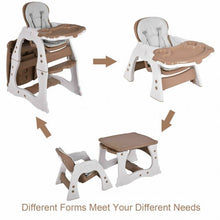 Load image into Gallery viewer, 3 in 1 Infant Table and Chair Set Baby High Chair-Brown
