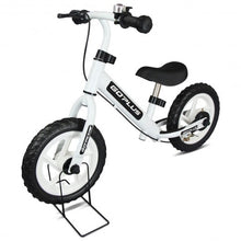 Load image into Gallery viewer, 12&quot; Four Colors Kids Balance Bike Scooter with Brakes and Bell-White
