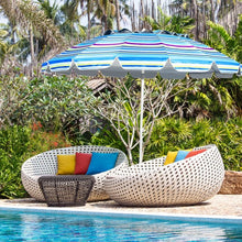 Load image into Gallery viewer, 8FT Portable Beach Umbrella with Sand Anchor and Tilt Mechanism for Garden and Patio-Blue
