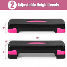 Load image into Gallery viewer, 26&quot; Aerobic Exercise Cardio Stepper with Riser-Black
