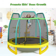 Load image into Gallery viewer, 7FT Kids Trampoline W/ Safety Enclosure Net-Green

