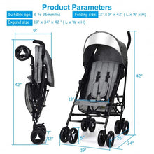 Load image into Gallery viewer, Foldable Lightweight Baby Infant Travel Umbrella Stroller-Dark Gray
