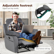 Load image into Gallery viewer, Manual Reclining Single Sofa with Footrest-Gray
