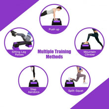 Load image into Gallery viewer, Aerobic Exercise Stepper Trainer with Adjustable Height 5&quot;- 7&quot;- 9&quot;-Purple
