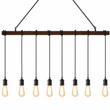 Load image into Gallery viewer, 8-light Industrial Pendant Light Wood Hanging Chandelier Fixture
