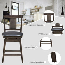 Load image into Gallery viewer, 24 inch Swivel Upholstered Counter Height Bar Chair with Rubber Wood Legs
