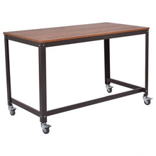 Load image into Gallery viewer, Metal Frame Computer Desk with Wheels
