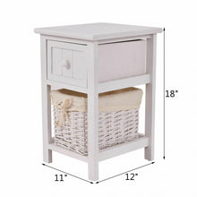 Load image into Gallery viewer, Set of 2 Mini Night Stand 2 Layer 1 Drawer End Table Organizer Wood

