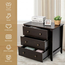Load image into Gallery viewer, 3 Drawer Dresser Chest of Drawers Bedside Table-Espresso
