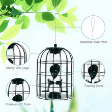 Load image into Gallery viewer, Squirrel-proof Caged Tube Wild Bird Feeder Outdoor Metal Seed Guard Deterrent
