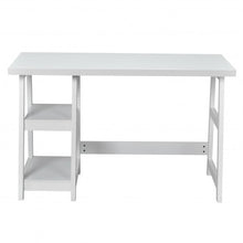Load image into Gallery viewer, Trestle Computer Desk Home Office Workstation with Removable Shelves-White
