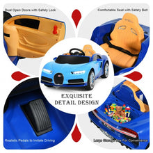 Load image into Gallery viewer, 12V Licensed Bugatti Chiron Kids Ride on Car with Storage Box and MP3-Blue
