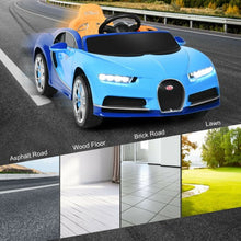 Load image into Gallery viewer, 12V Licensed Bugatti Chiron Kids Ride on Car with Storage Box and MP3-Blue
