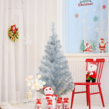 Load image into Gallery viewer, 3 ft Silver Tinsel Christmas Tree with Plastic Stand
