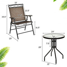 Load image into Gallery viewer, 3Pcs Patio Pub Dining Set

