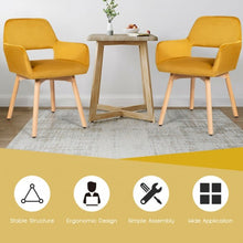Load image into Gallery viewer, Set of 2 Modern Accent Armchairs-Yellow
