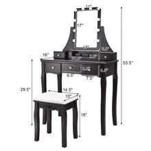 Load image into Gallery viewer, Dimmable Bulbs Touch Switch Vanity Dressing Table Set with Removable Box-Coffee
