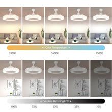 Load image into Gallery viewer, 23&quot; Ceiling Fan with LED Light and Remote Control-White
