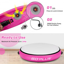 Load image into Gallery viewer, 40&quot; Inflatable Round Gymnastic Mat Tumbling Floor Mat with Electric Pump-Pink

