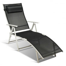 Load image into Gallery viewer, Outdoor Lightweight Folding Chaise Lounge Chair-Black

