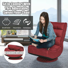 Load image into Gallery viewer, 5-Position Folding Floor Gaming Chair-Wine Red
