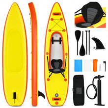 Load image into Gallery viewer, 10.8&#39;  Inflatable Kayak Set K1 1-Person Sit-On-Top Kayak with Oars-Yellow
